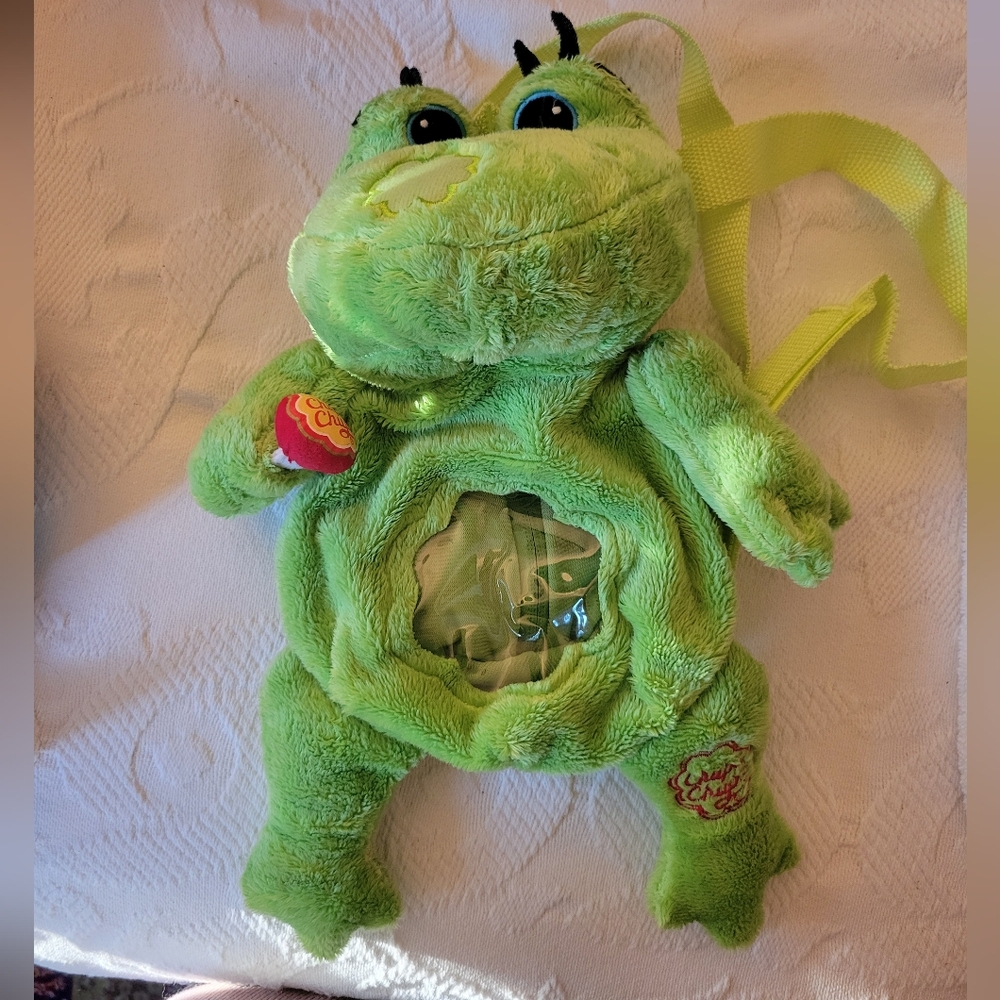 Chupa Chups Green Frog Backpack Soft Plush Tot